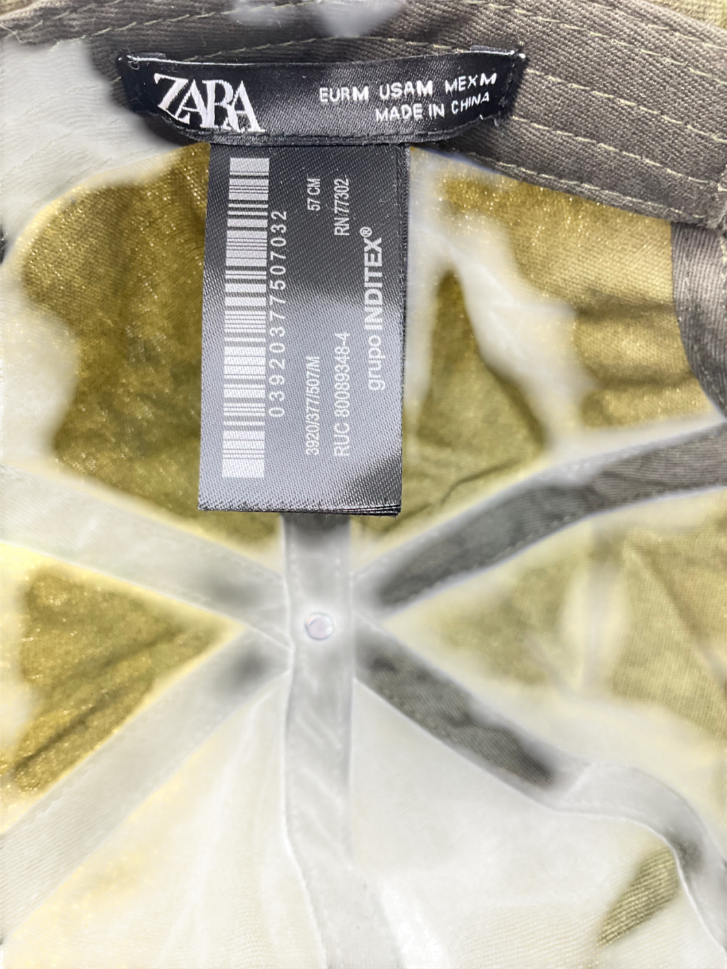 ZARA Khaki  Green Jean Cap UK M