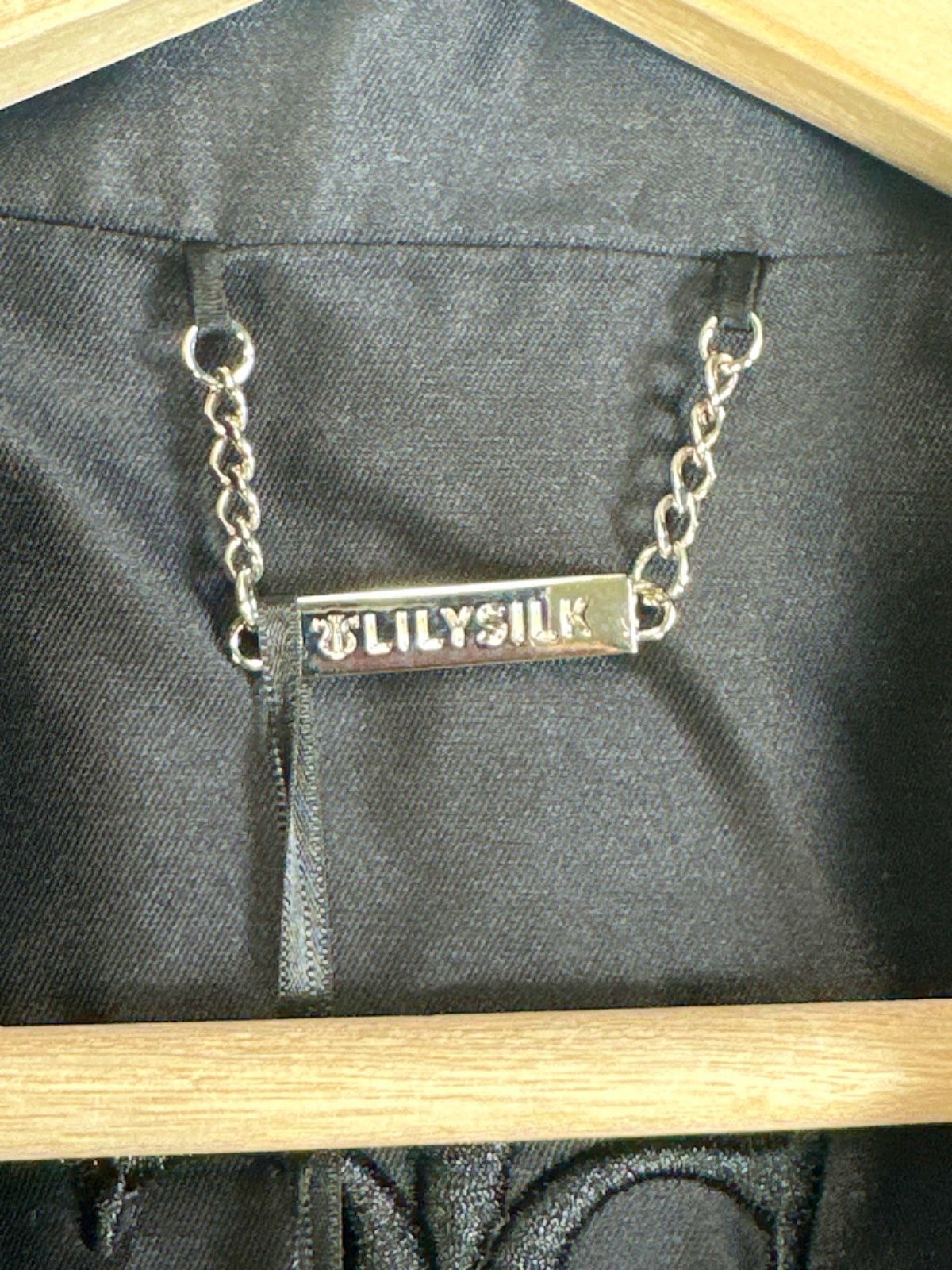 LilySilk Black Trench Coat UK S