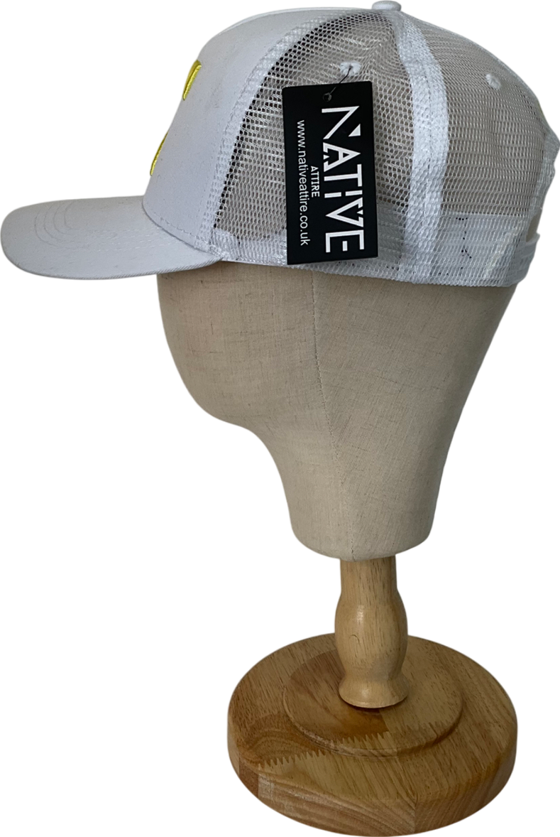 nativeattire The White And Yellow Signature 'n' Mesh Trucker Cap One Size