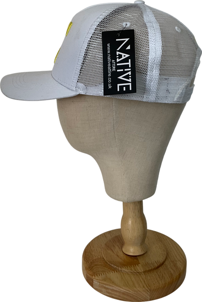 nativeattire The White And Yellow Signature 'n' Mesh Trucker Cap One Size