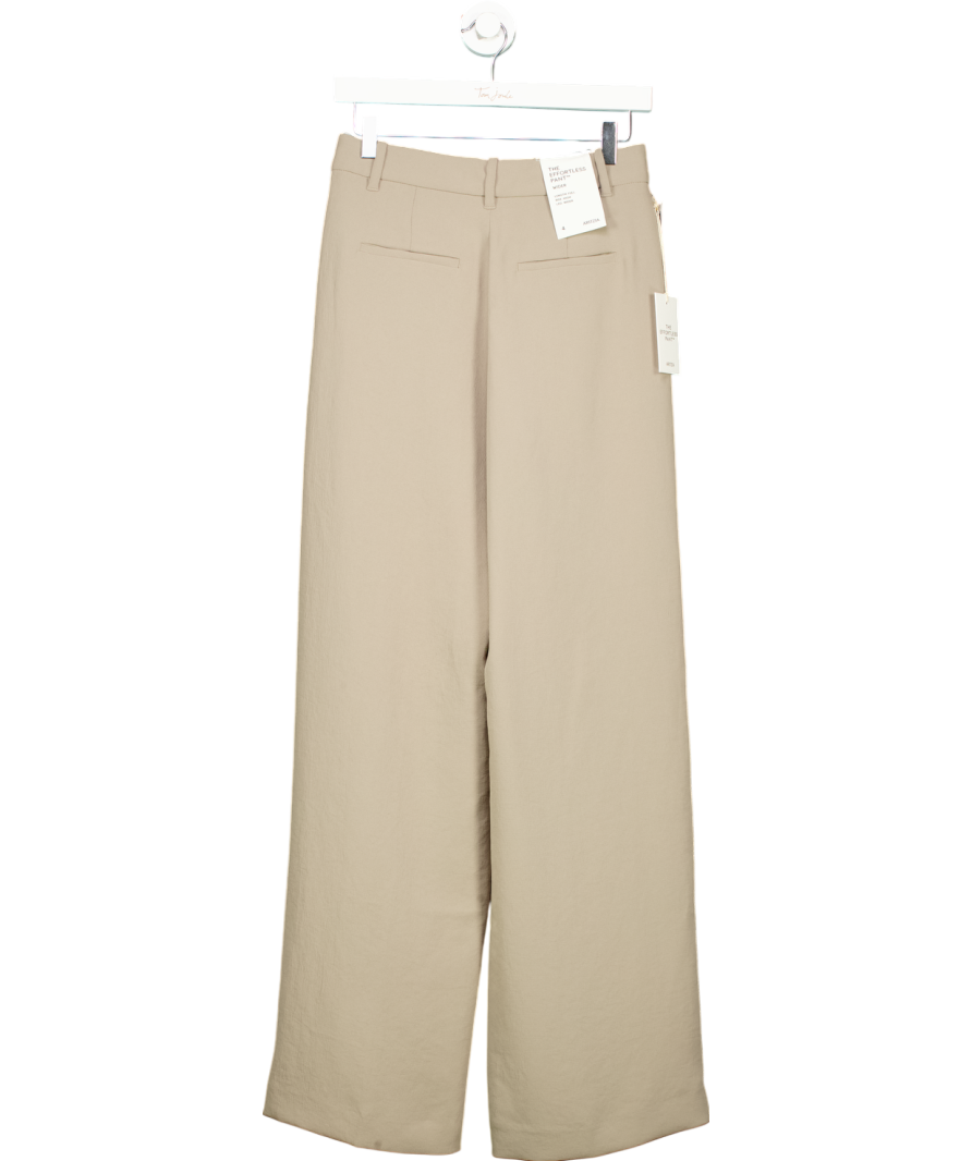 ARITZIA Green Crepe High-waisted, Wide-leg "the Effortless" Trousers UK 8