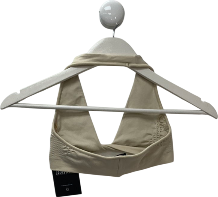 sefi Beige Waffle Halter Bra UK XS