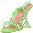 AMINA MUADDI Green Julia Spiked Pvc And Leather Sandals UK 3 EU 36