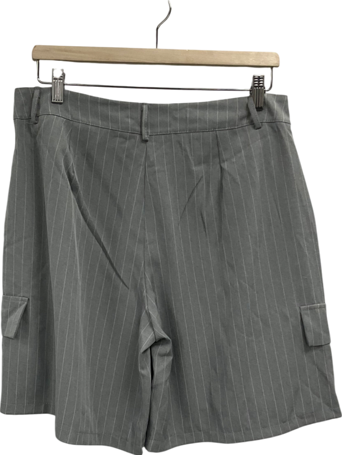 boohoo Grey Pinstripe Cargo Jort Culottes UK 12