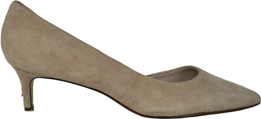 Nine West Cream Nydia Neutral Suede Pointed Toe Pumps UK 5.5 EU 38.5 👠