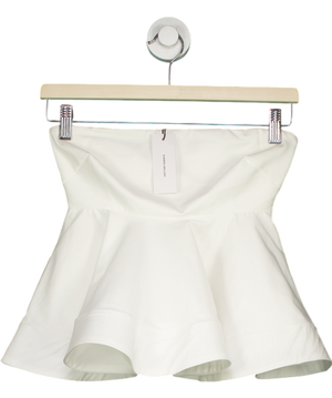 Karen Millen White Ruffle Hem Ponte And Cotton Jersey Bandeau Top UK XS