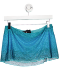 Oh Polly Blue Asta Embellished A-line Mini Skirt UK 8