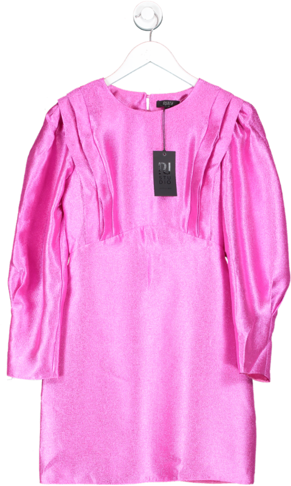 River Island Studio Bright Pink Long Sleeve Mini Dress UK 8
