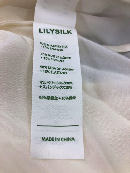Lilysilk Ivory Silk Bow Tie Blouse Top UK XS