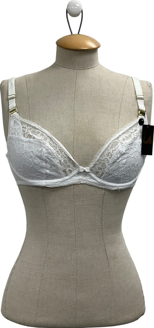 Ann Summers White Sexy Lace Padded Plunge Bra UK 32D