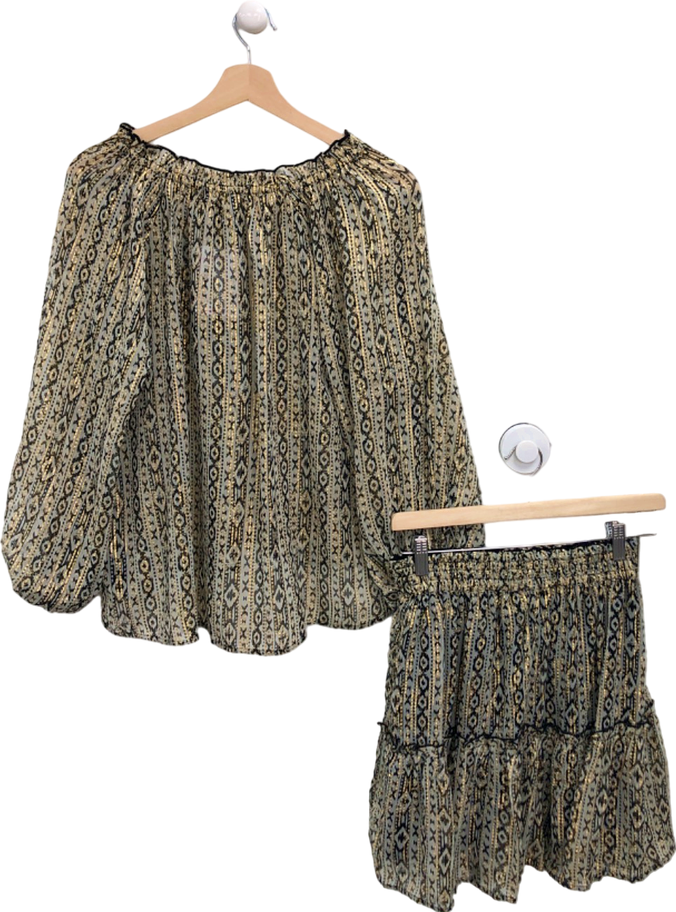 Friends Like These Millie Mackintosh Black Patterned Blouse and Skirt Set UK 6