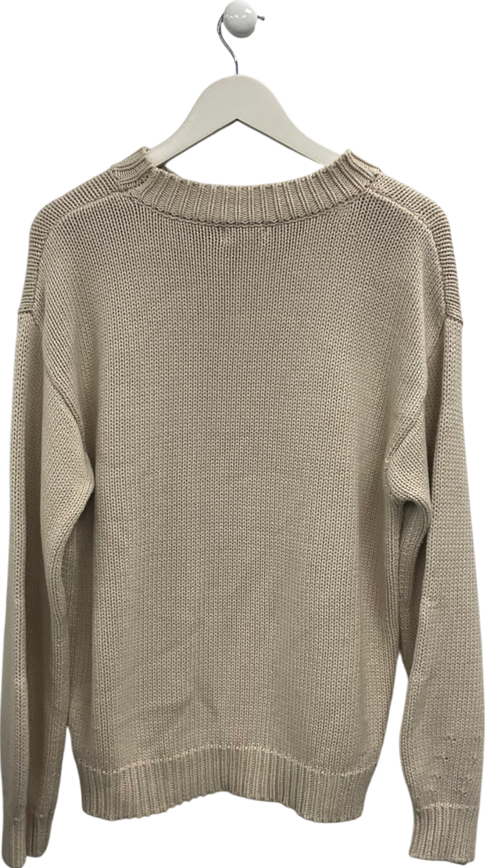 White Fox Beige Winters Chill Sweater In Oat UK L/XL
