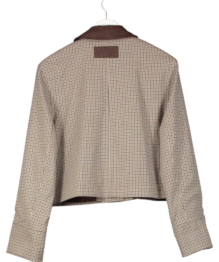 Lounge Underwear Brown Houndstooth Jacket UK M