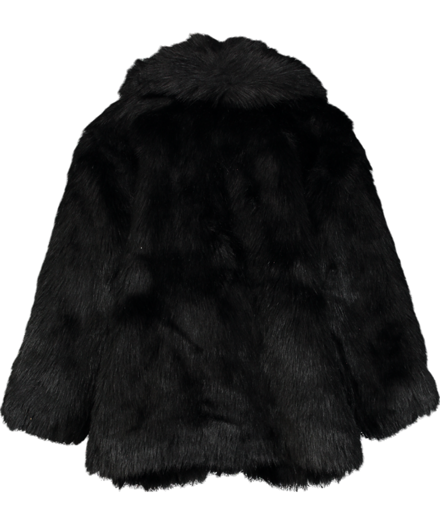 Abercrombie & Fitch Black Shawl Collar Faux Fur Coat UK L