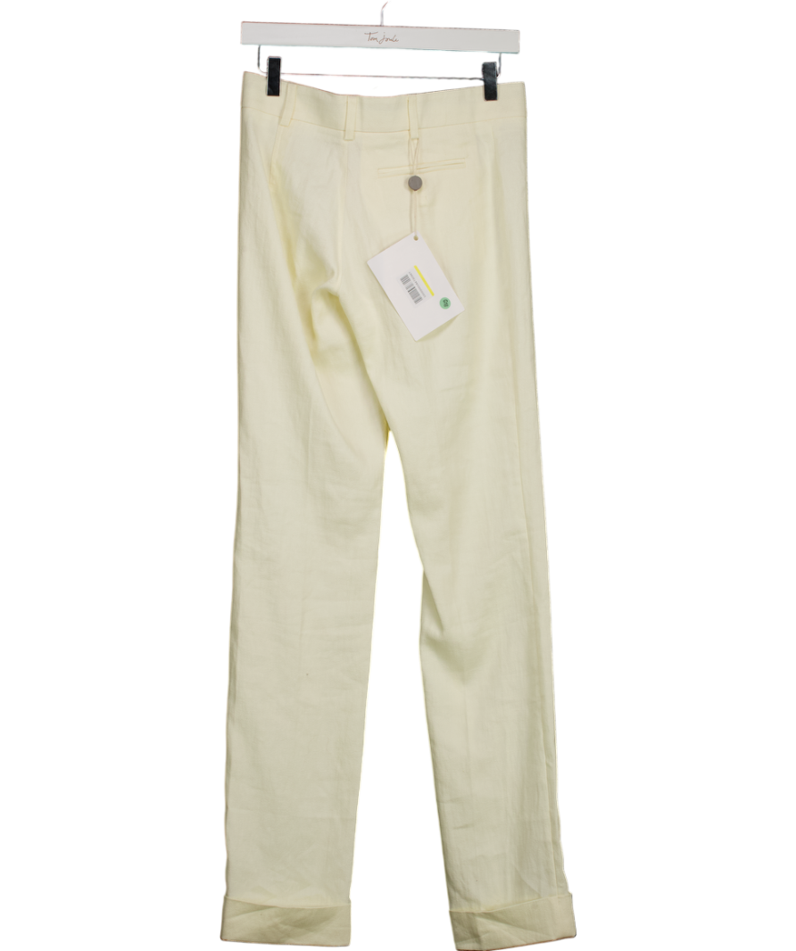 JACQUEMUS Cream Le Pantalon Croisiére Cotton Trousers UK 6