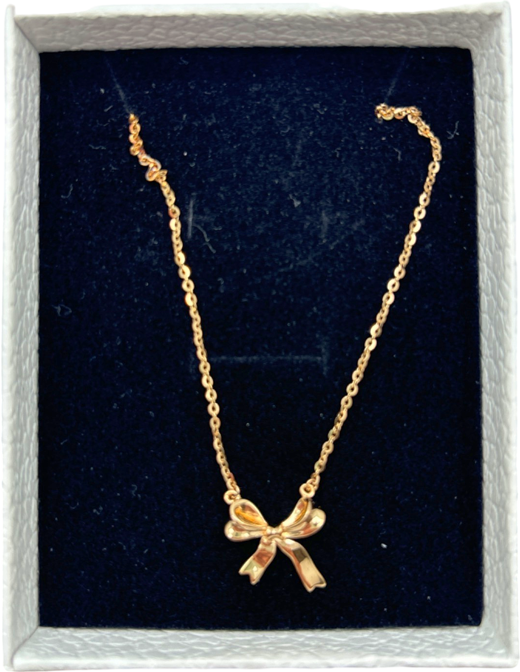 Gold Bow Pendant Necklace