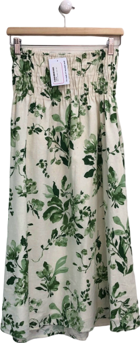 Abercrombie & Fitch Cream Green Floral Print Dress / Skirt UK S