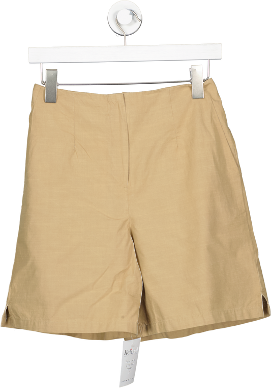 French Connection Beige Alania Lyocell Blend Shorts UK XS