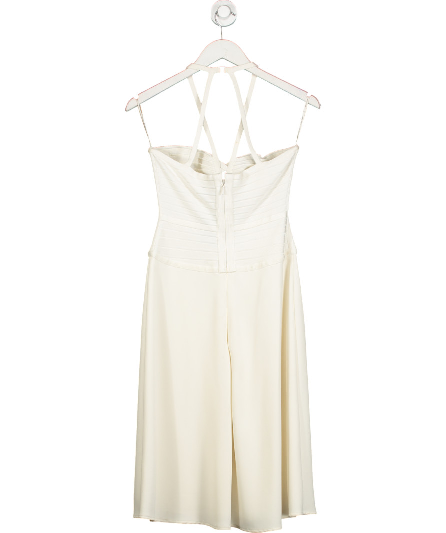 Herve Leger Cream Kennedy Bandage Midi Dress UK S