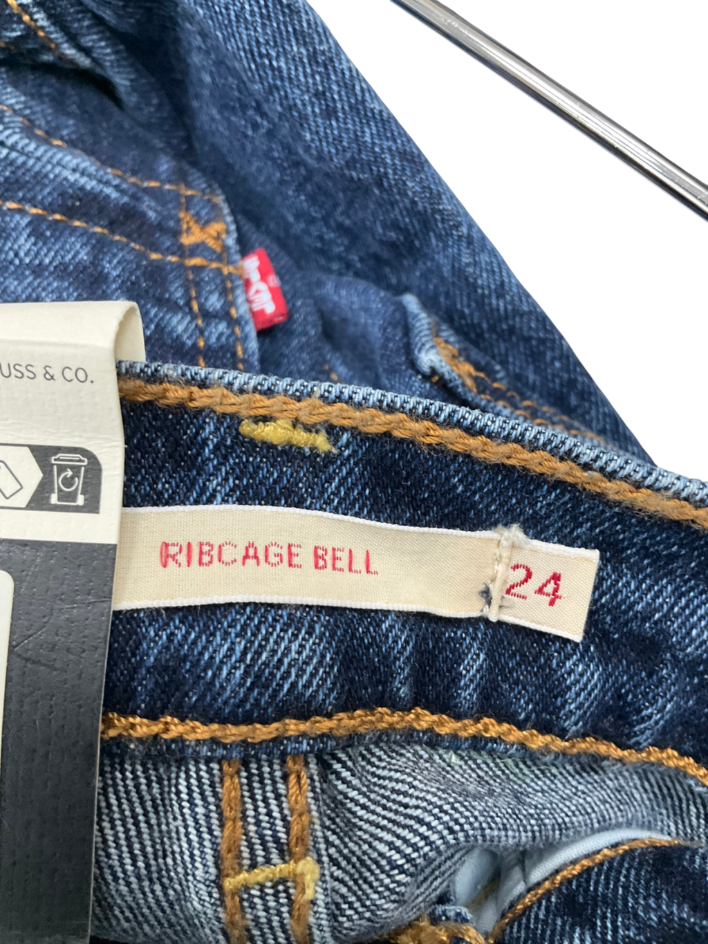 Levi's Blue Super High Rise Ribcage Bell Jeans W24