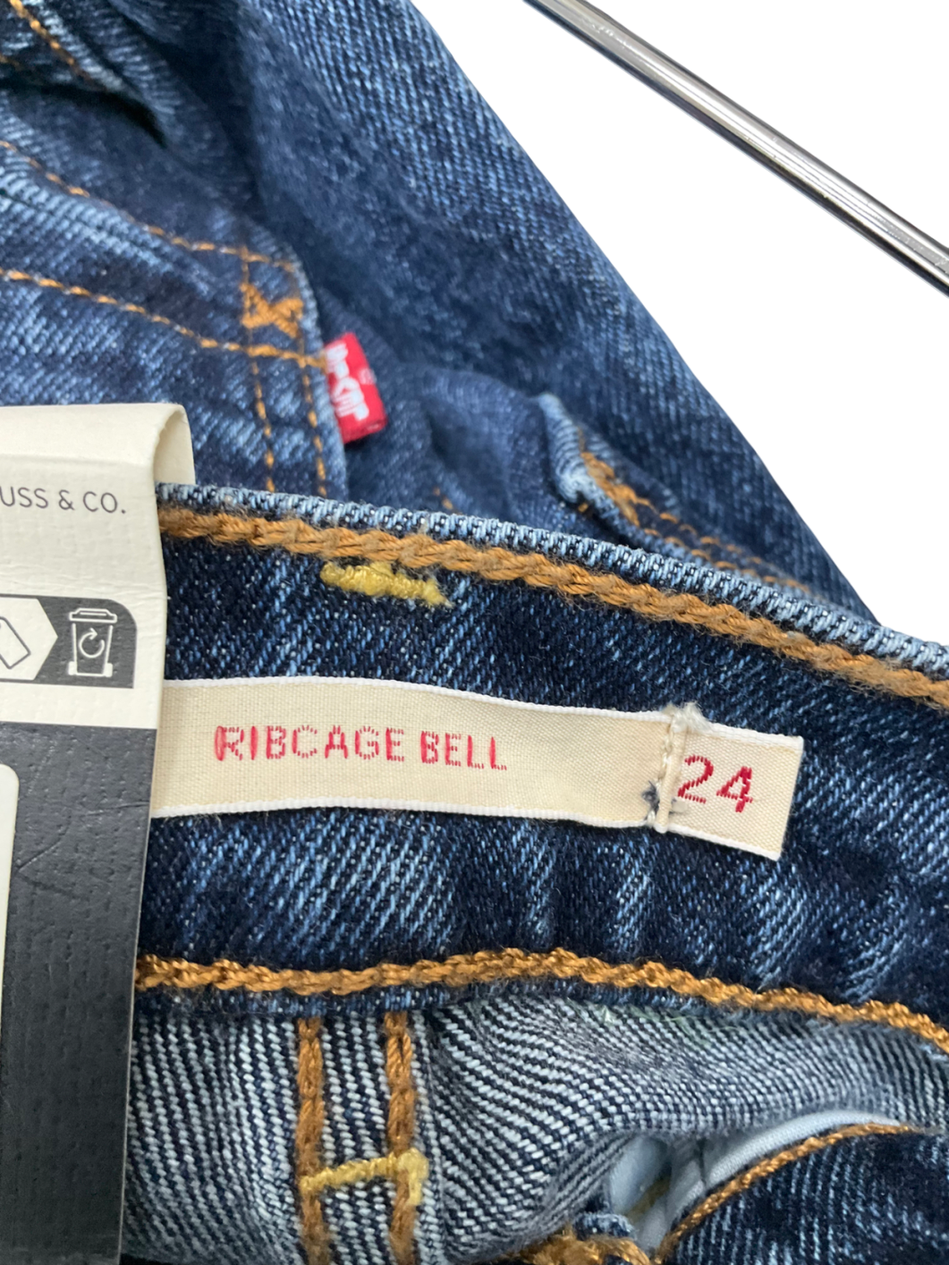Levi's Blue Super High Rise Ribcage Bell Jeans W24