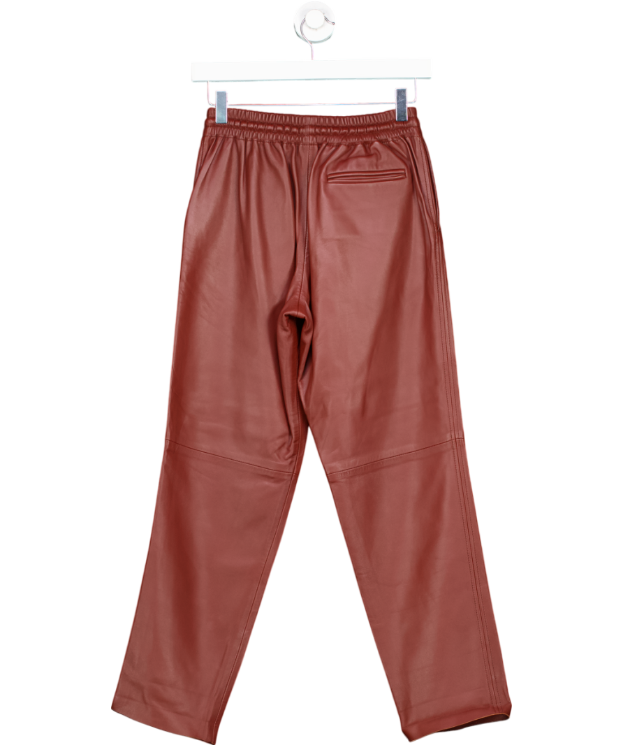 Joseph Brown Real Leather Loulou Cropped Straight Leg Trouser Fr38 UK 8