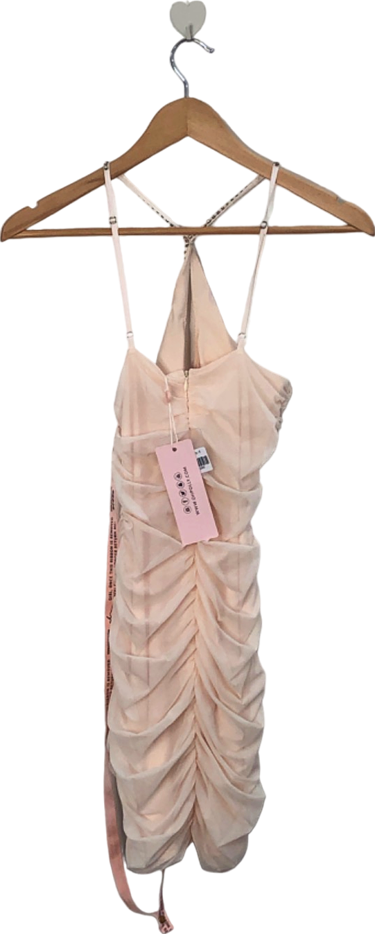 Oh Polly Ivory Ruched Bodycon Mini Dress 6
