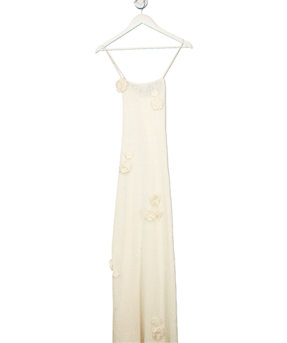 4th & Reckless Cream Isla Floral Embellished Knitted Maxi Dress UK 8