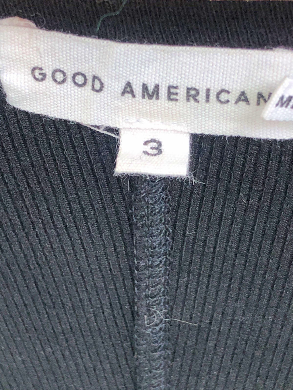 Good American Black Midi Dress Size 3