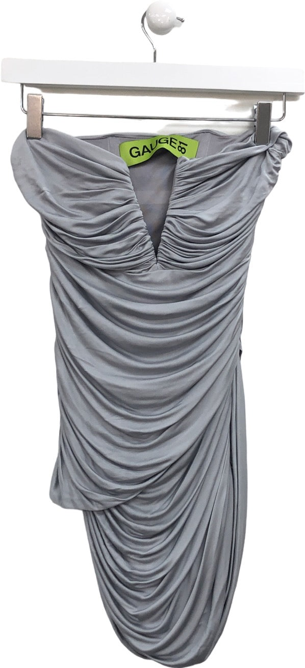 Gauge81 Grey Talsi Plunge Strapless miniDress UK XS