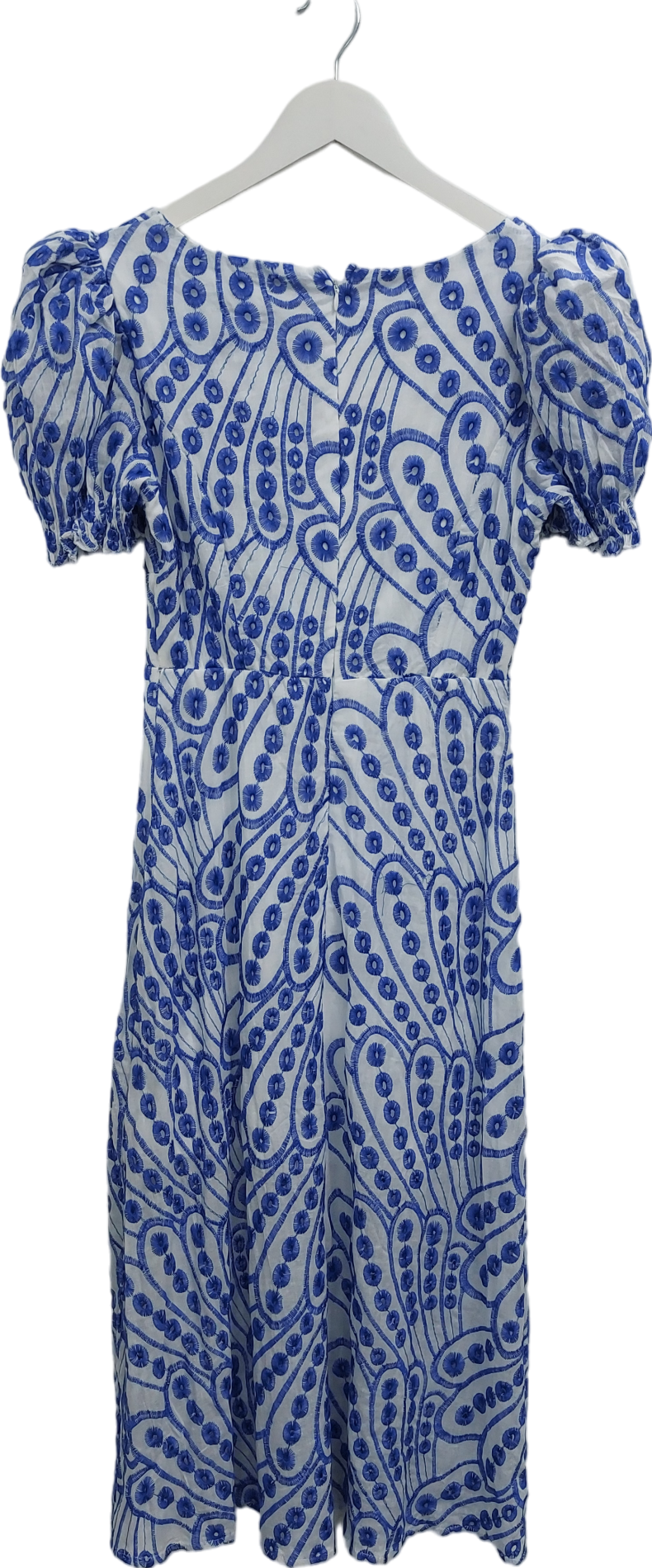 Girl In Mind Blue Lillian Broderie Anglais Midi Dress UK 8