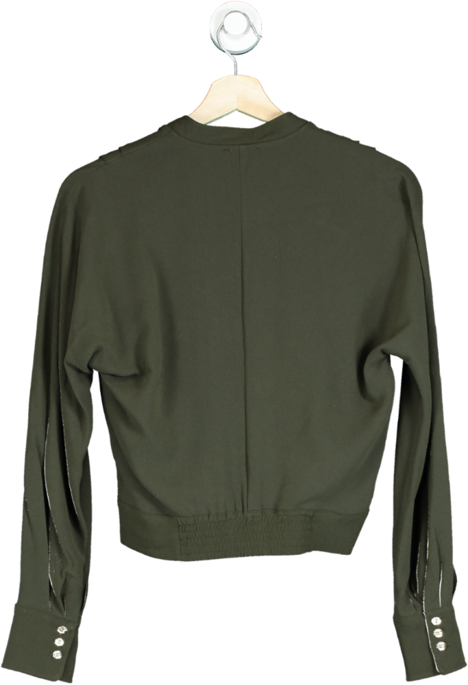 Claudie Pierlot Green Bamomille Wrap Blouse Fr34 UK 6