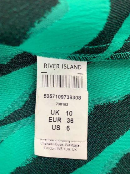 River Island Green & Black Zebra Print Mini Dress UK 10
