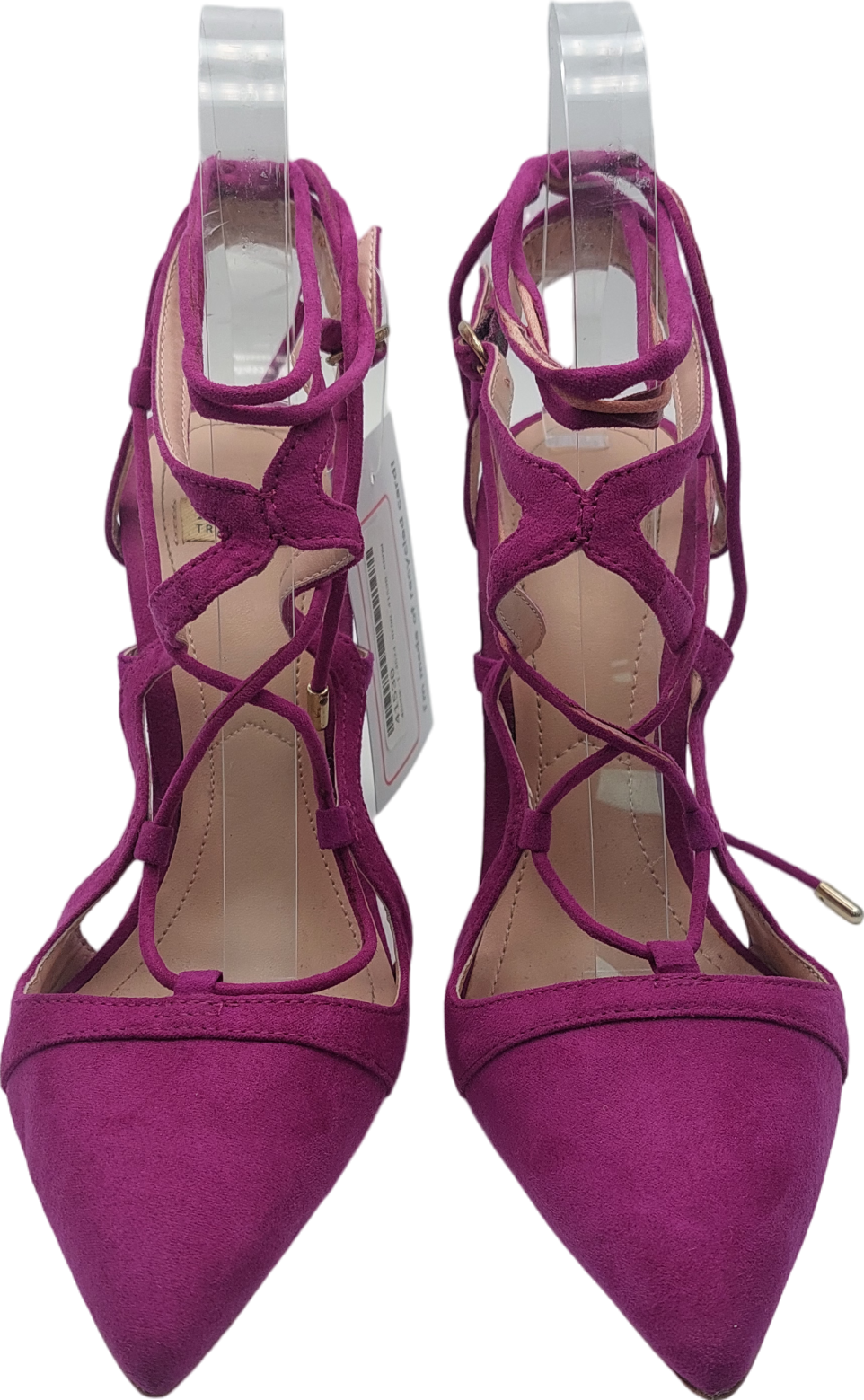 ZARA Purple Suede Laced Stilleto Pumps UK 3 EU 36 👠