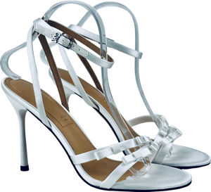 CHARLES & KEITH Jessy Bow Ankle-strap Stiletto-heel Sandals - White UK 6 EU 39