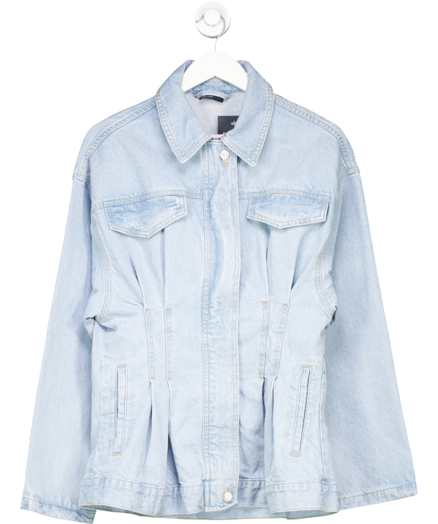 ASOS Blue Asos Design Denim Premium Jacket With Cinched Waist In Lightwash Co-ord UK S