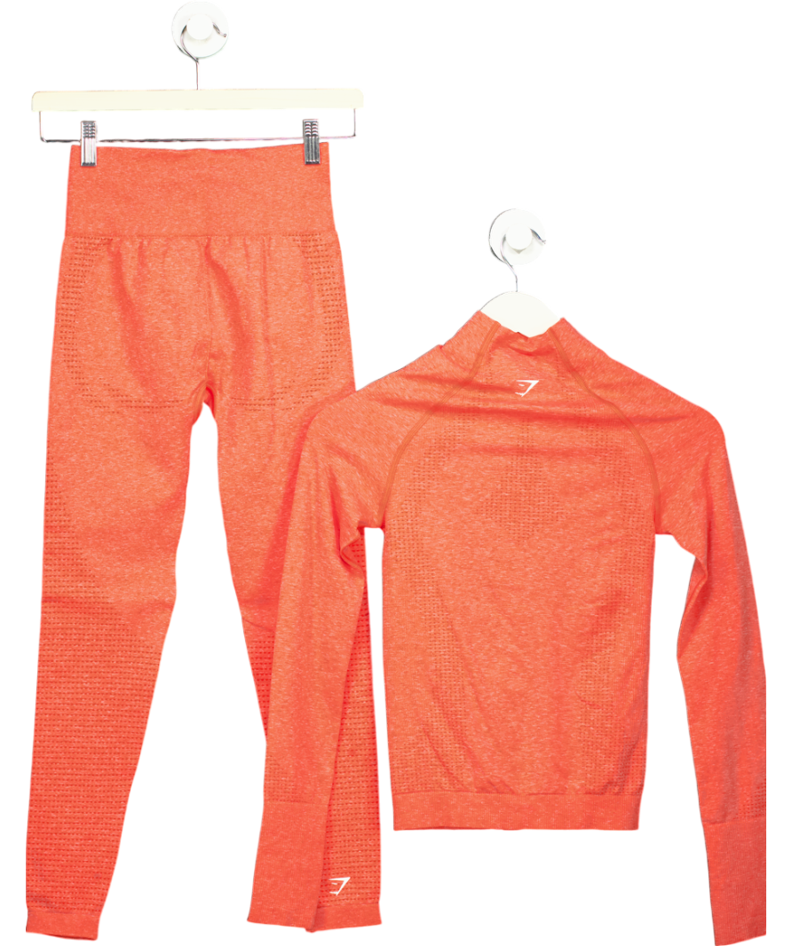 gymshark Orange Vital Seamless Track Top And Leggings UK S