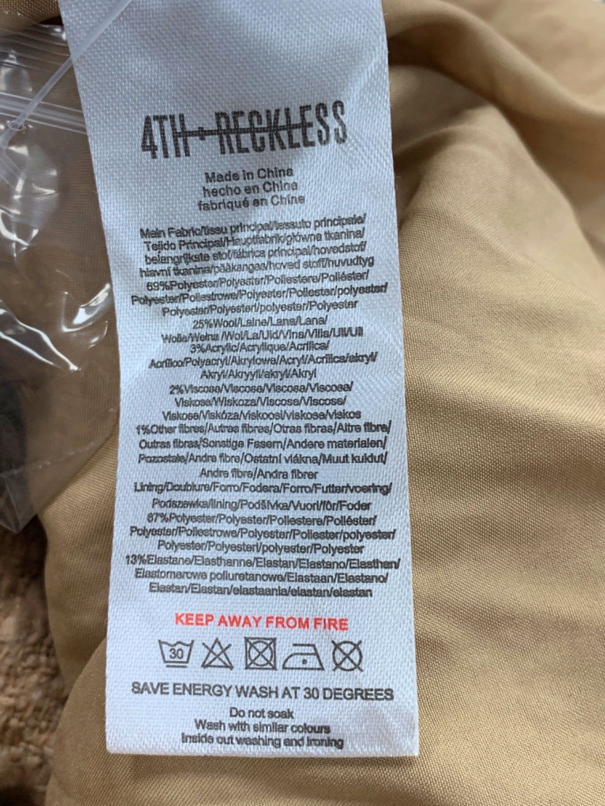 4th & Reckless Beige Sleeveless Vest UK 8