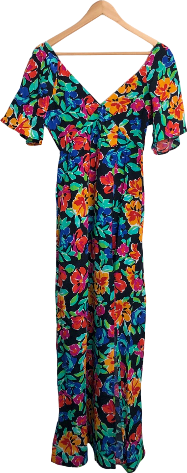Dancing Leopard Multicolor Floral Maxi Dress UK 8