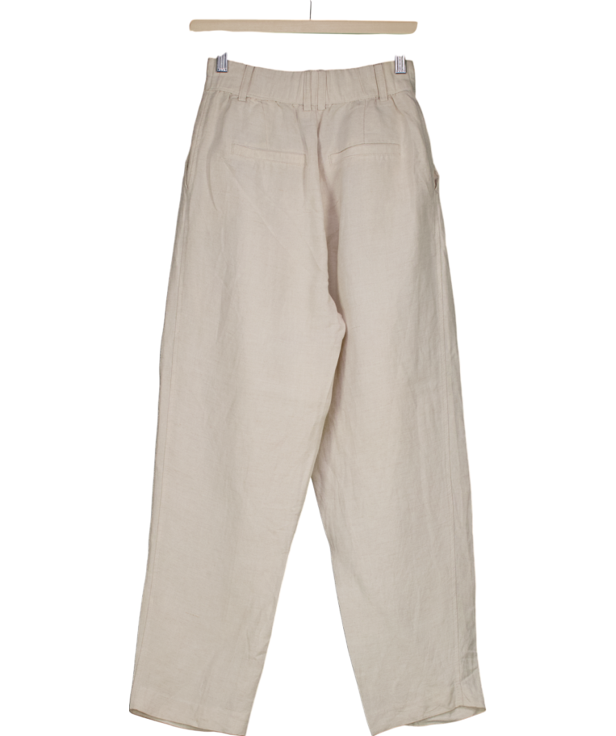 H&M Beige Linen Blend Pants UK 6