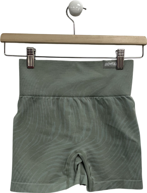 Bo + Tee Green High Waisted Ruched Shorts UK S