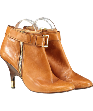 Giuseppe Zanotti Tan Vincini Leather Buckle Detail Ankle Length Boots UK 4 EU 37