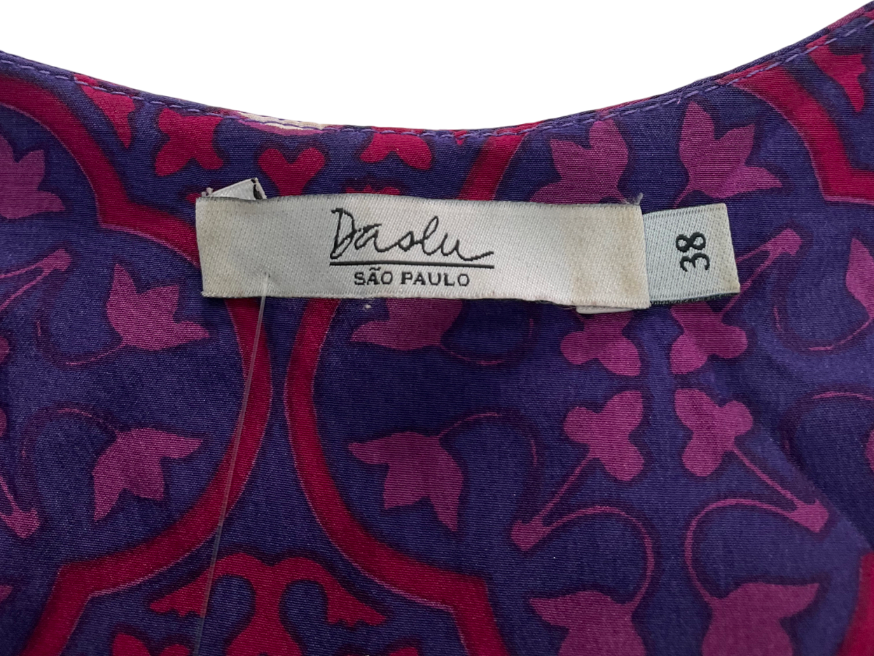 Daslu Purple Floral Tiered Maxi Dress UK 10