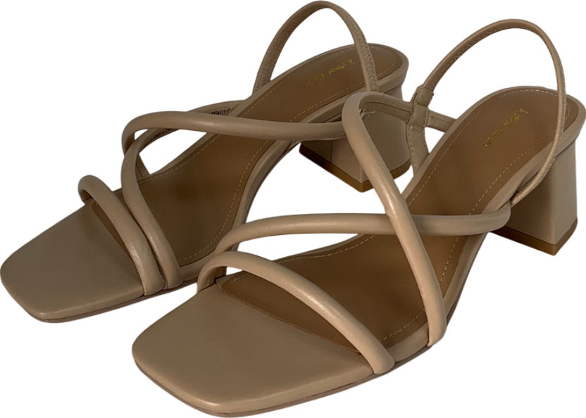 & Other Stories Beige Strappy Block Heel Sandals UK 3 EU 36 👠