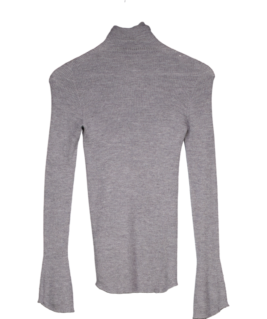 Pinko Grey Long Sleeve Turtle Neck Top UK XS/S