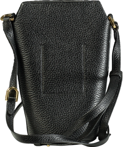 Ecco Black Leather Crossbody Pot Bag