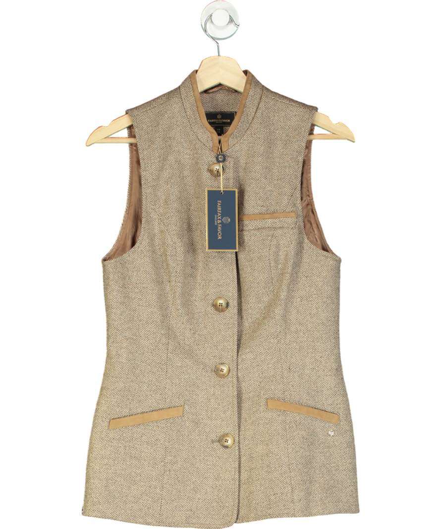 Fairfax & Favor Brown The Madeline Wool Gilet UK 8