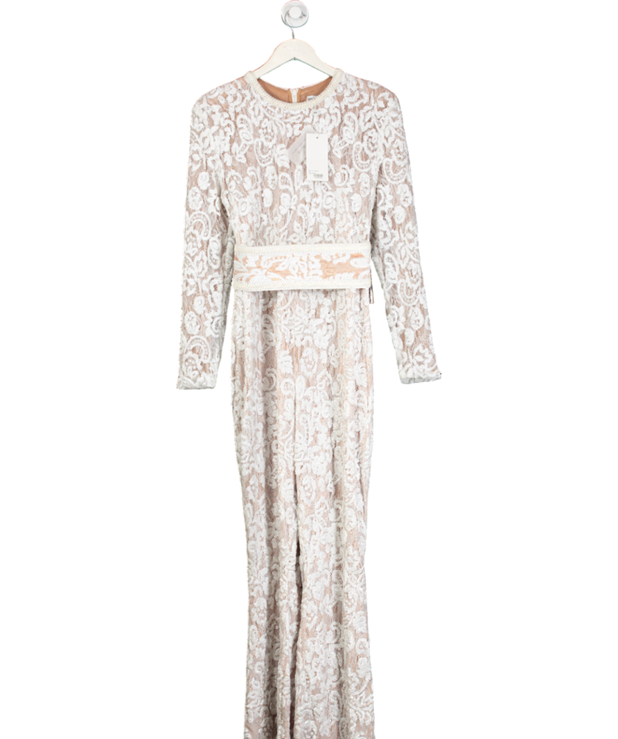 Nadine Merabi White Bella Embellished Jumpsuit UK XL