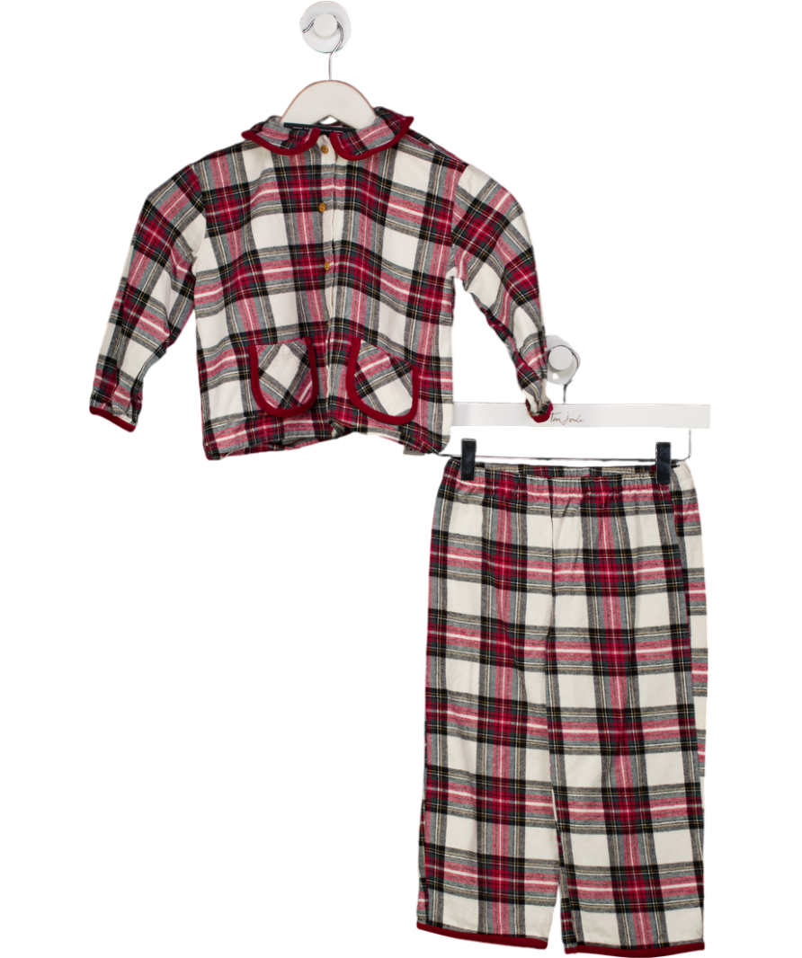 ZARA Home Kids Cream / Red Tartan Flannel Pyjama Set 3 Years
