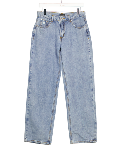 White Fox Fashion Society Mid Rise Straight Leg Jeans Blue Wash UK L